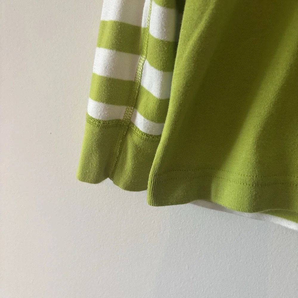 Hanna Andersson Grinch Pajama Top Adult Large‎ Organic Cotton Green Stripes